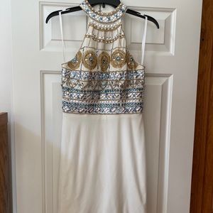 White high necked homecoming dress